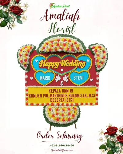 Karangan Papan Bunga Pernikahan di Kabukan